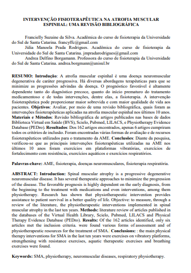 Intervenção fisioterapêutica na atrofia muscular espinhal: uma revisão bibliográfica