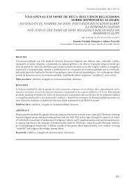 NÃO APENAS EM NOME DE DEUS: DISCURSOS RELIGIOSOS SOBRE HOMOSSEXUALIDADE