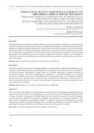 Formação humana e competências: o debate nas diretrizes curriculares de psicologia