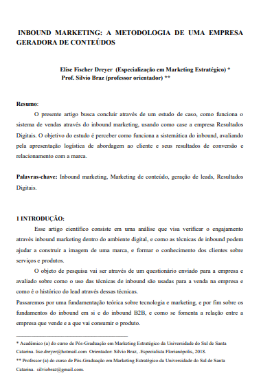 Inbound marketing: a metodologia de uma empresa geradora de conteúdos