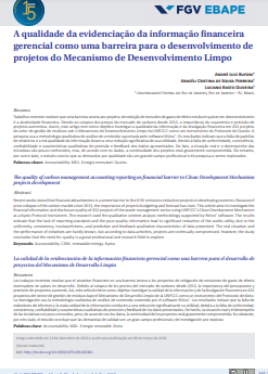 The quality of carbon management accounting reporting as a financial barrier to clean development mechanism projects development