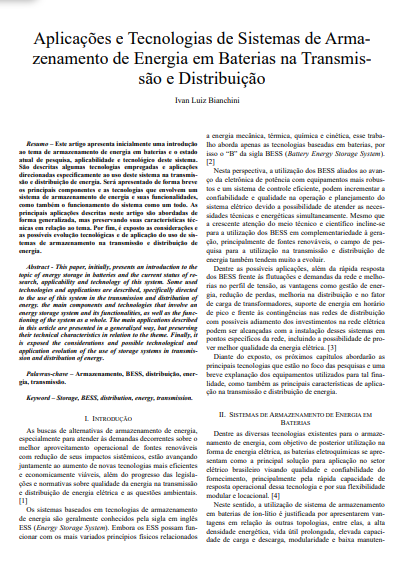 Aplicações e tecnologias de sistemas de armazenamento de energia em baterias na transmissão e distribuição