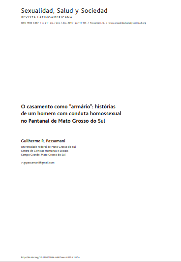 O CASAMENTO COMO &quot;ARMÁRIO&quot;: HISTÓRIAS DE UM HOMEM COM CONDUTA HOMOSSEXUAL NO PANTANAL DE MATO GROSSO DO SUL