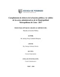 Cumplimiento de deberes de la función pública y la validez de los actos administrativos de la Municipalidad Metropolitana de Lima - 2017