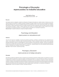 Psicologia e Educação: repercussões no trabalho educativo