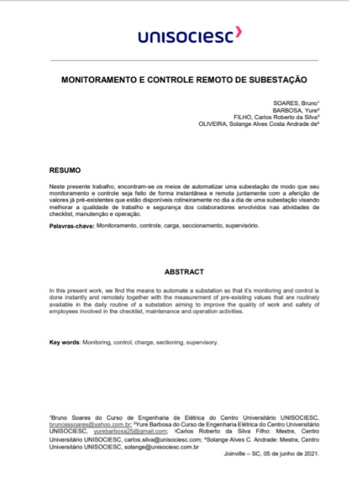 Monitoramento e controle remoto de subestação