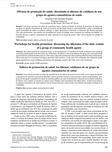Oficinas de promoção de saúde: discutindo os dilemas do cotidiano de um grupo de agentes comunitárias de saúde