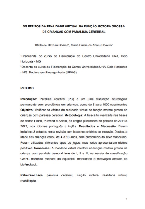 Os efeitos da realidade virtual na função motora grossa de crianças com paralisia cerebral