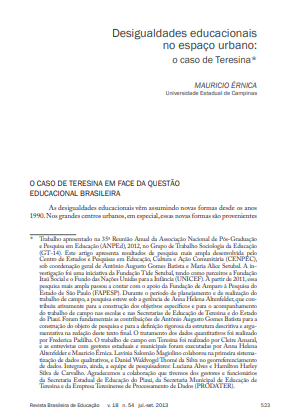 Desigualdades educacionais no espaço urbano: o caso de Teresina