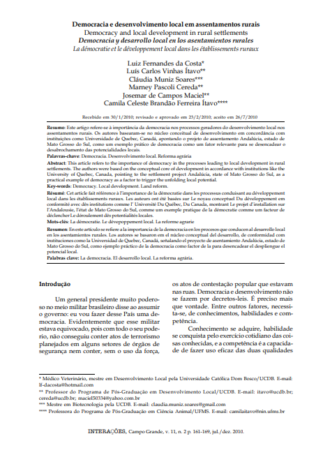 Democracia e desenvolvimento local em assentamentos rurais