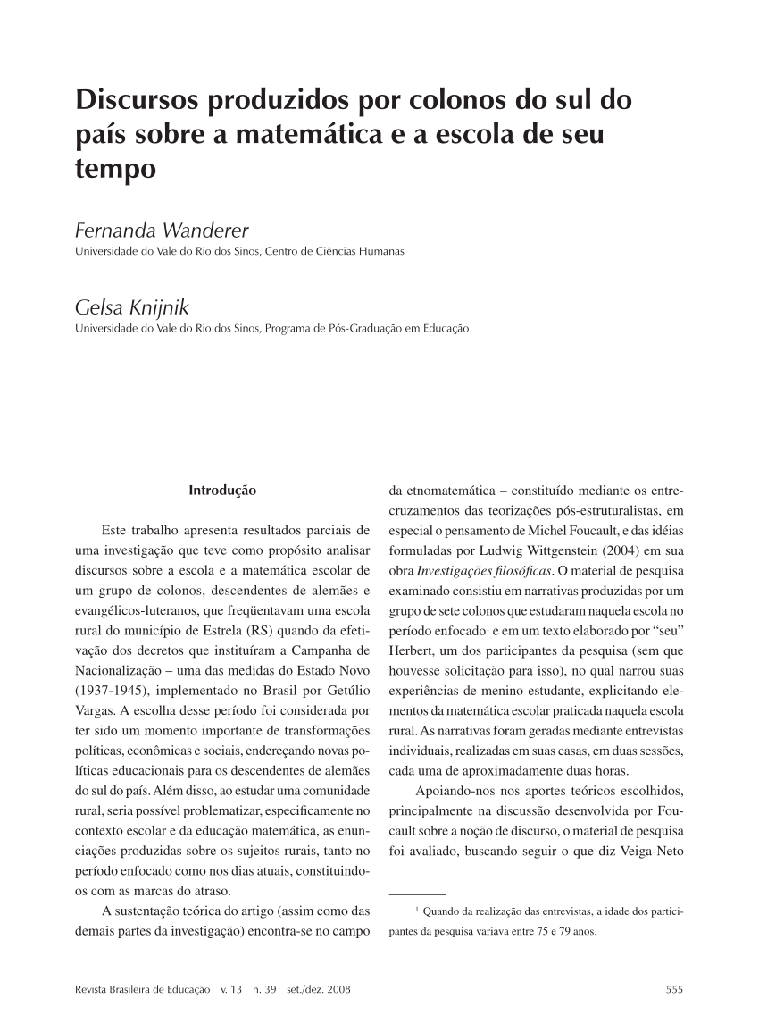 Discursos produzidos por colonos do sul do país sobre a matemática e a escola de seu tempo