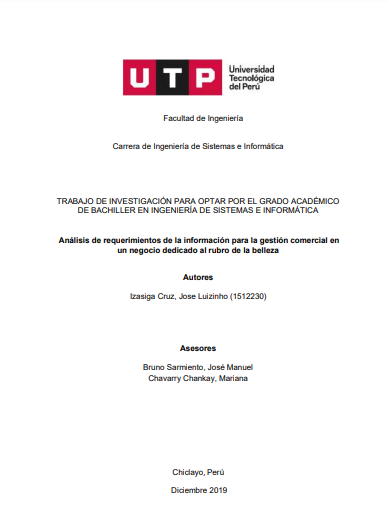 Análisis de requerimientos de la información para la gestión comercial en un negocio dedicado al rubro de la belleza