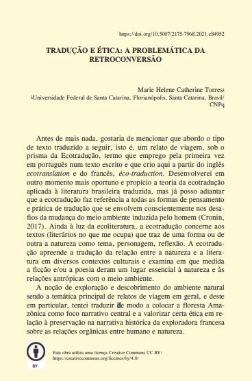 TRADUÇÃO E ÉTICA: A PROBLEMÁTICA DA RETROCONVERSÃO