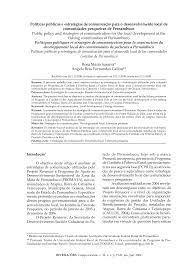 Políticas públicas e estratégias de comunicação para o desenvolvimento local de comunidades pesqueiras de Pernambuco