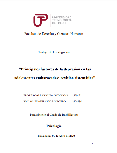 Principales factores de la depresión en las adolescentes embarazadas: revisión sistemática