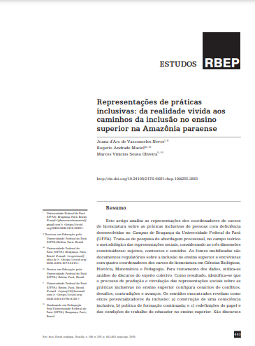 Representações de práticas inclusivas: da realidade vivida aos caminhos da inclusão no ensino superior na Amazônia paraense