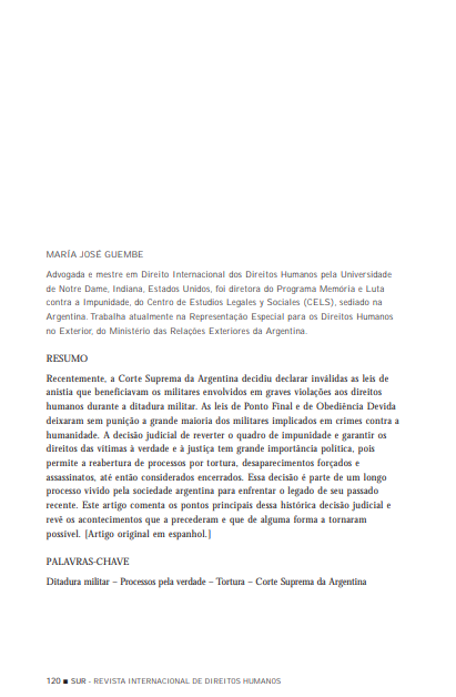 Reabertura dos processos pelos crimes da ditadura militar Argentina