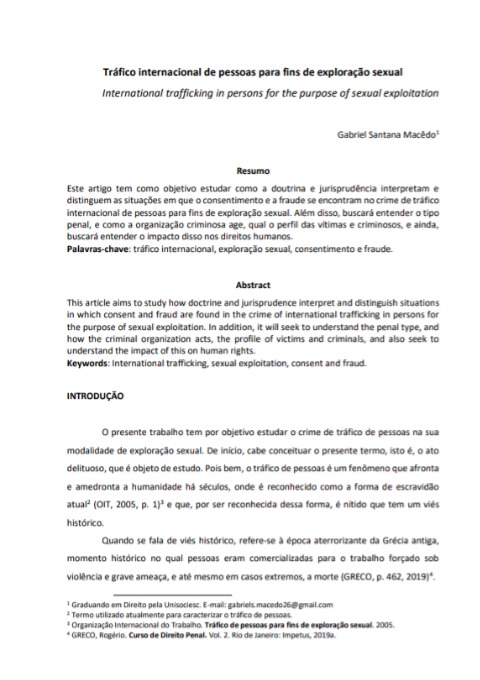 Tráfico internacional de pessoas para fins de exploração sexual