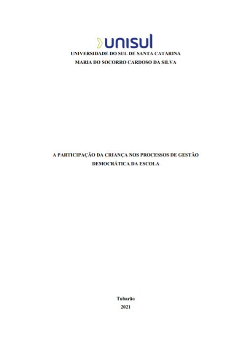 A participação da criança nos processos de gestão democrática da escola