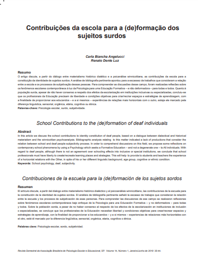 Contribuições da escola para a (de)formação dos sujeitos surdos