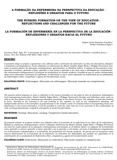 A formação da enfermeira na perspectiva da educação: reflexões e desafios para o futuro