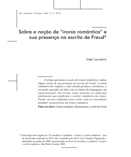 Sobre a noção de “ironia romântica” e sua presença na escrita de Freud