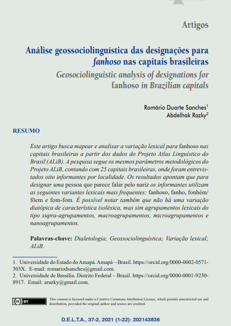 Análise geossociolinguística das designações para fanhoso nas capitais brasileiras