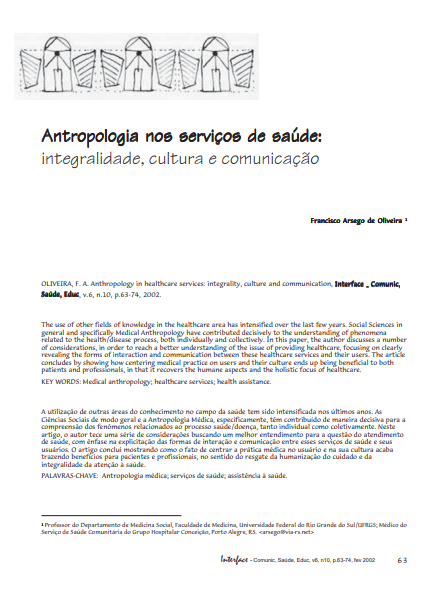 Antropologia nos serviços de saúde: integralidade, cultura e comunicação