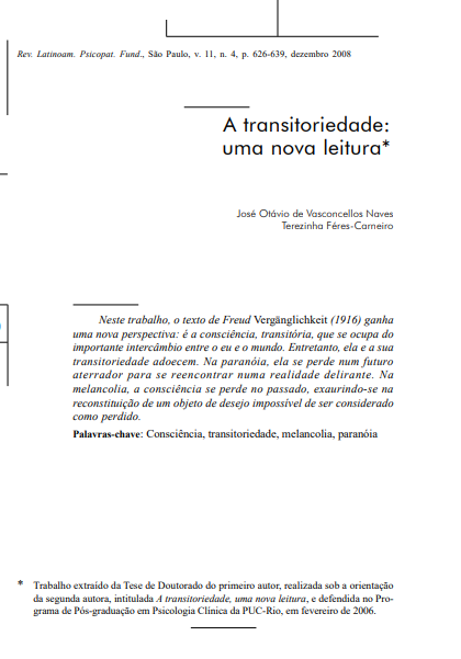 A transitoriedade: uma nova leitura