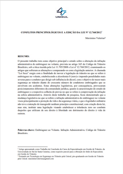 Conflitos principiológicos e a edição da Lei nº 12.760/2012