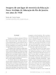 Imagens de um lugar de memória da educação nova: Instituto de Educação do Rio de Janeiro nos anos de 1930