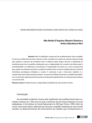 Envelhecimento bem-sucedido: uma meta no curso da vida