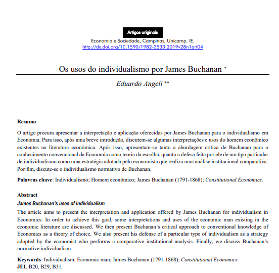 Os usos do individualismo por James Buchanan