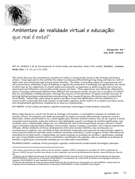 Ambientes de realidade virtual: que Real é este?