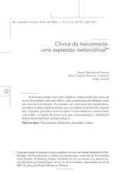 Clínica da toxicomania: uma expressão melancólica?