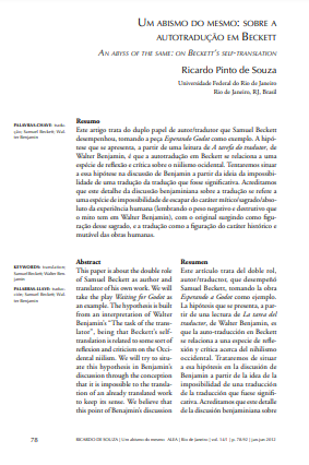 Um abismo do mesmo: sobre a autotradução em Beckett