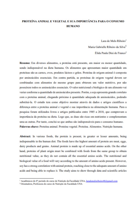 Proteína animal e vegetal e sua importância para o consumo humano