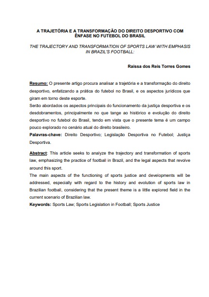 A trajetória e a transformação do direito desportivo com ênfase no futebol do brasil