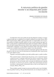 A natureza política da gestão escolar e as disputas pelo poder na escola