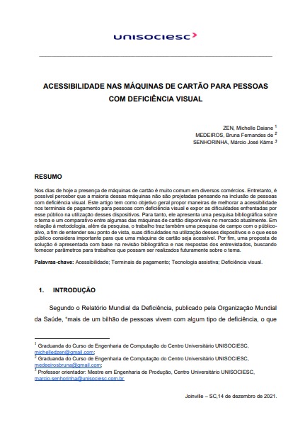 Acessibilidade nas máquinas de cartão para pessoas com deficiência visual