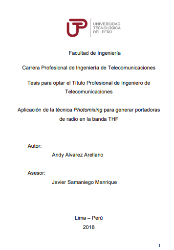 Aplicación de la técnica photomixing para generar portadoras de radio en la banda THF