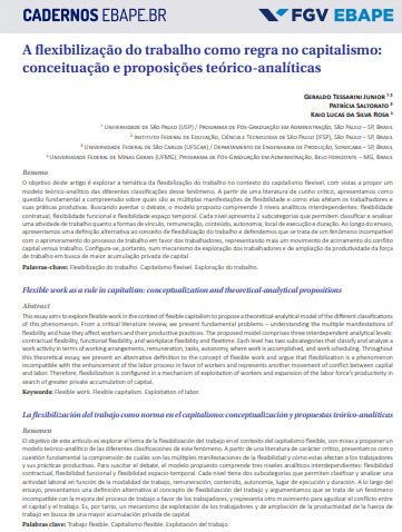 .​​A flexibilização do trabalho como regra no capitalismo: conceituação e proposições teórico-analíticas