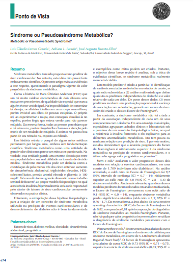 Síndrome ou pseudossíndrome metabólica?