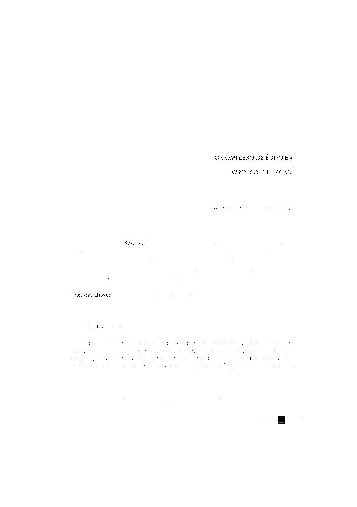 O Complexo de Édipo em Winnicott e Lacan