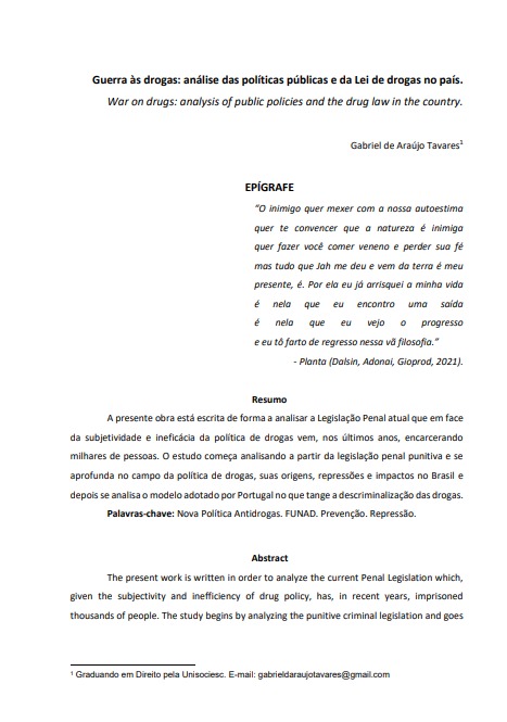 Guerra às drogas: análise das políticas públicas e da lei de drogas no país