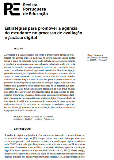 Estratégias para promover a agência do estudante no processo de avaliação e feedback digital