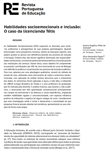 Habilidades socioemocionais e inclusão: O caso da licencianda Tétis