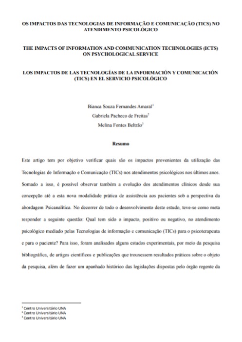 Os impactos das tecnologias de informação e comunicação (TICS) no atendimento psicológico