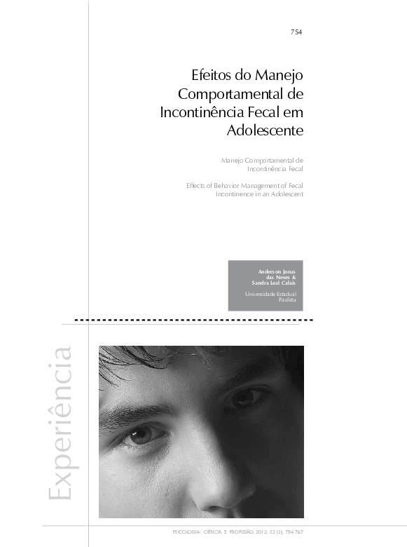 Efeitos do manejo comportamental de incontinência fecal em adolescente