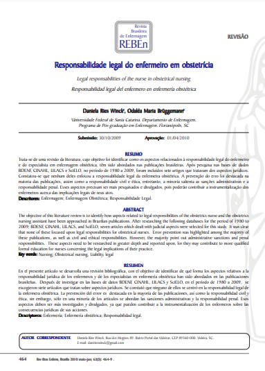 Responsabilidade legal do enfermeiro em obstetrícia